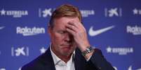 Koeman, no Auditorium 1899, Barcelona
 19/8/2020 REUTERS/Albert Gea  Foto: Reuters