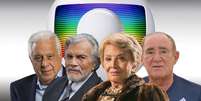 Antônio Fagundes, Tarcísio Meira, Glória Menezes e Renato Aragão: o fim do vínculo com a Globo surpreendeu a todos e revoltou muitos fãs  Foto: Divulgação