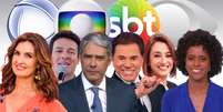 Fátima Bernardes, Rodrigo Faro, William Bonner, Silvio Santos, Cátia Fonseca e Maju Coutinho trabalham em atrações que geram alto faturamento a suas respectivas emissoras  Foto: Sala de TV