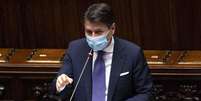 Primeiro-ministro Giuseppe Conte em discurso na Câmara dos Deputados da Itália  Foto: ANSA / Ansa - Brasil