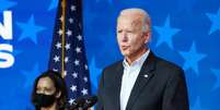 Candidato democrata, Joe Biden, faz pronunciamento acompanhado da companheira de chapa, Kamala Harris
05/11/2020
REUTERS/Kevin Lamarque  Foto: Reuters