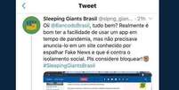 Site alerta BB sobre publicidade em site acusado de disseminar fake news, e BB respondeu ao perfil também pelo Twitter: ‘Repudiamos qualquer disseminação de fake news’   Foto: Reprodução / Estadão