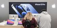 Loja da Apple durante a Black Friday  Foto: EPA / Ansa - Brasil
