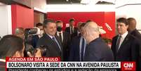 O tour de Bolsonaro pela CNN virou notícia na programação da emissora  Foto: Cnn / Reprodução