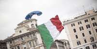 Bandeira da Itália na Piazza Venezia, em Roma  Foto: ANSA / Ansa