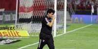 O t&eacute;cnico Fernando Diniz do S&atilde;o Paulo durante a partida entre S&atilde;o Paulo e Atl&eacute;tico-MG  Foto: Flavio Corvello  / Futura Press