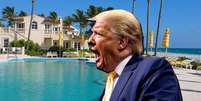 Trump quer vencer no grito a guerra contra quem tenta impedi-lo de morar em Mar-a-Lago  Foto: Trump quer vencer no grito a guerra contra quem tenta impedi-lo de morar em Mar-a-Lago / Fotomontagem: Blog Sala de TV
