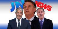 Bonner foi sucinto ao comentar sobre Bolsonaro, já Merval não poupou o presidente de críticas   Foto: Fotomontagem: Blog Sala de TV