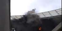 Incêndio atinge o estádio do Castelão, em Fortaleza  Foto: Reprodução/Twitter