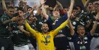 Jogadores do Palmeiras comemoram conquista da Libertadores  Foto: Mauro Pimentel / Reuters