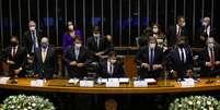 Bolsonaro, Pacheco e Lira na abertura dos trabalhos legislativos no ano
03/01/2021
REUTERS/Adriano Machado  Foto: Reuters