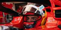 Sainz, nos primeiros testes de 2021, com a Ferrari.  Foto: Ferrari / Divulgação