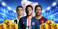 CR7, Neymar e Messi: ganhos com posts crescem a cada ano e influenciam milhões de consumidores on-line  Foto: Fotomontagem: Blog Sala de TV