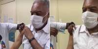 Gilberto Gil recebeu a primeira dose da vacina contra covid-19 nesta sexta-feira, 12  Foto: Instagram/ @gilbertogil / Estadão