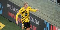 Haaland marcou mais dois gols para o Borussia  Foto: Wolfgang Rattay DFL / Reuters