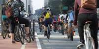 Ciclofaixa na avenida Paulista  Foto: Willian Moreira / Futura Press