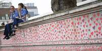 Memorial às vítimas da Covid-19 em Londres, capital do Reino Unido  Foto: EPA / Ansa - Brasil