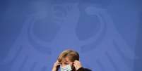 Chanceler da Alemanha, Angela Merkel, fala com a imprensa após reunião na chancelaria em Berlim
30/03/2021 Markus Schreiber/Pool via REUTERS  Foto: Reuters