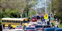 Ataque a tiros na Austin-East Magnet High School em Knoxville, Tennessee, EUA
12/04/2021 REUTERS/Brianna Paciorka/News Sentinel/USA Today Network  Foto: Reuters