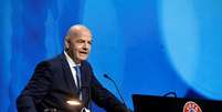 Presidente da Fifa, Gianni Infantino, discursa durante congresso da Uefa em Montreux, na Suíça
20/04/2021 Richard Juilliart/UEFA/Divulgação via REUTERS  Foto: Reuters