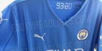 Nova camisa do Manchester City terá o famoso '93:20' (Foto: Reprodução / Footy Headlines)  Foto: Lance!