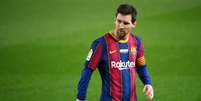Messi é o artilheiro do Barcelona no Campeonato Espanhol, com 25 gols marcados (Foto: LLUIS GENE / AFP)  Foto: Lance!
