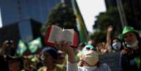 Apoiadores do presidente Jair Bolsonaro participam de manifestação em São Paulo
1/5/2021
 REUTERS/Amanda Perobelli  Foto: Reuters