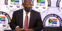 Presidente da África do Sul, Cyril Ramaphosa, em Johanesburgo
28/04/2021 Themba Hadebe/Pool via REUTERS  Foto: Reuters