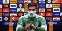 Abel Ferreira concedeu entrevista coletiva após vitória do Verdão pela Libertadores (Foto: Reprodução)  Foto: Lance!