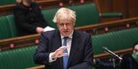 Primeiro-ministro do Reino Unido, Boris Johnson, no Parlamento em Londres
12/05/2021 Parlamento do Reino Unido/Jessica Taylor/Divulgação via REUTERS  Foto: Reuters