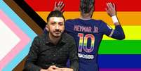 O militante Agripino Magalhães e Neymar com o uniforme ‘gay-friendly’ do PSG: “Ele quer limpar a barra”  Foto: Fotomontagem: Blog Sala de TV