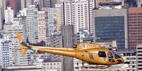 O antigo ‘Águia Dourada’, da Record TV, helicóptero que ganhou fama por ser usado em grandes coberturas jornalísticas   Foto: Divulgação/RecordTV