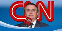 Apesar das críticas, Jair Bolsonaro ainda não boicota a CNN Brasil, como faz com os veículos do Grupo Globo  Foto: Isac Nóbrega/Presidência da República/Divulgação e Divulgação/CNN Brasil (Fotomontagem: Blog Sala de TV)
