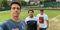 Marcelo, Daniel e Chris treinam em Wimbledon Divulgação  Foto: Divulgação
