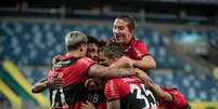 Flamengo comemora gol na vitória sobre o Cuiabá (Foto: Alexandre Vidal/Flamengo)  Foto: Lance!