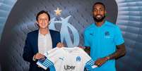 Gerson durante a sua apresentação ao Olympique de Marselha  Foto: Reprodução/@Olympique de Marseille