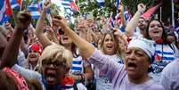 Cubanos exilados se manifestam em Nova Jersey após protestos em Cuba
 13/7/2021   REUTERS/Eduardo Munoz  Foto: Reuters