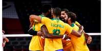 Brasil passou pela Tunísia na estreia em Tóquio (Foto: Divulgaãção/FIVB)  Foto: Lance!