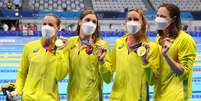 Austrália conquista 3º ouro seguido no 4x100m livre feminino e quebra o recorde mundial
25/07/2021
REUTERS/Marko Djurica  Foto: Reuters