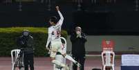 Pablo comemora o gol que marcou na vitória são-paulina sobre o Vasco no Morumbi  Foto: Rubens Chiri/saopaulofc.net