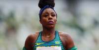 Rosângela Santos durante as eliminatórias da prova dos 100 metros rasos em Tóquio  Foto: Aleksandra Szmigiel/Reuters