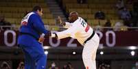 Rafael Silva foi derrotado por Teddy Riner nesta sexta-feira nos Jogos Olímpicos de Tóquio Annegret Hilse/Reuters  Foto: Annegret Hilse  / Reuters