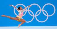 Rebeca Andrade compete no solo durante Olimpíada de Tóquio
02/08/2021 Robert Deutsch-USA TODAY Sports  Foto: Reuters