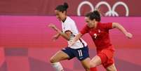 Estados Unidos pressionou, mas Canadá conquistou grande vitória e busca ouro olímpico (KAZUHIRO NOGI / AFP)  Foto: Lance!