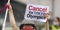 Protesto contra Olimpíadas em Tóquio, capital do Japão, em 9 de julho  Foto: EPA / Ansa - Brasil