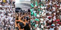 Público em SP retorna em novembro (Foto: Montagem/Divulgação/Santos/Corinthians/Palmeiras/São Paulo)  Foto: Lance!