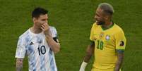 Messi e Neymar se encontraram na Copa América (Foto: MAURO PIMENTEL / AFP)  Foto: Lance!