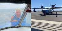 O apresentador norte-americano Jay Leno saiu por compartimento do avião em movimento  Foto: Reprodução Instagram / @spikeferesten / Estadão