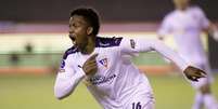 Reasco comemora após marcar o gol da vitória da LDU em Quito  Foto: Dolores Ochoa/Reuters