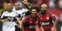 Willian Arão marcou o 4º gol da vitória por 5 a 1 do Flamengo sobre o Olimpia (Foto: EVARISTO SA / POOL / AFP)  Foto: Lance!